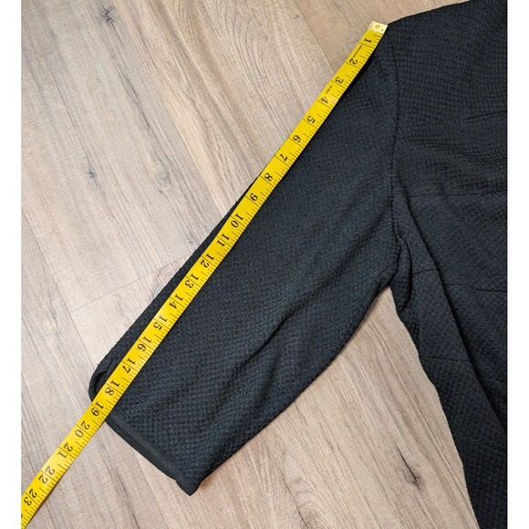 NWT Ming Wang Size XL Jacket Tiered Sculptural Lapel 3/4 Sleeve Black Textured - Picture 13 of 13